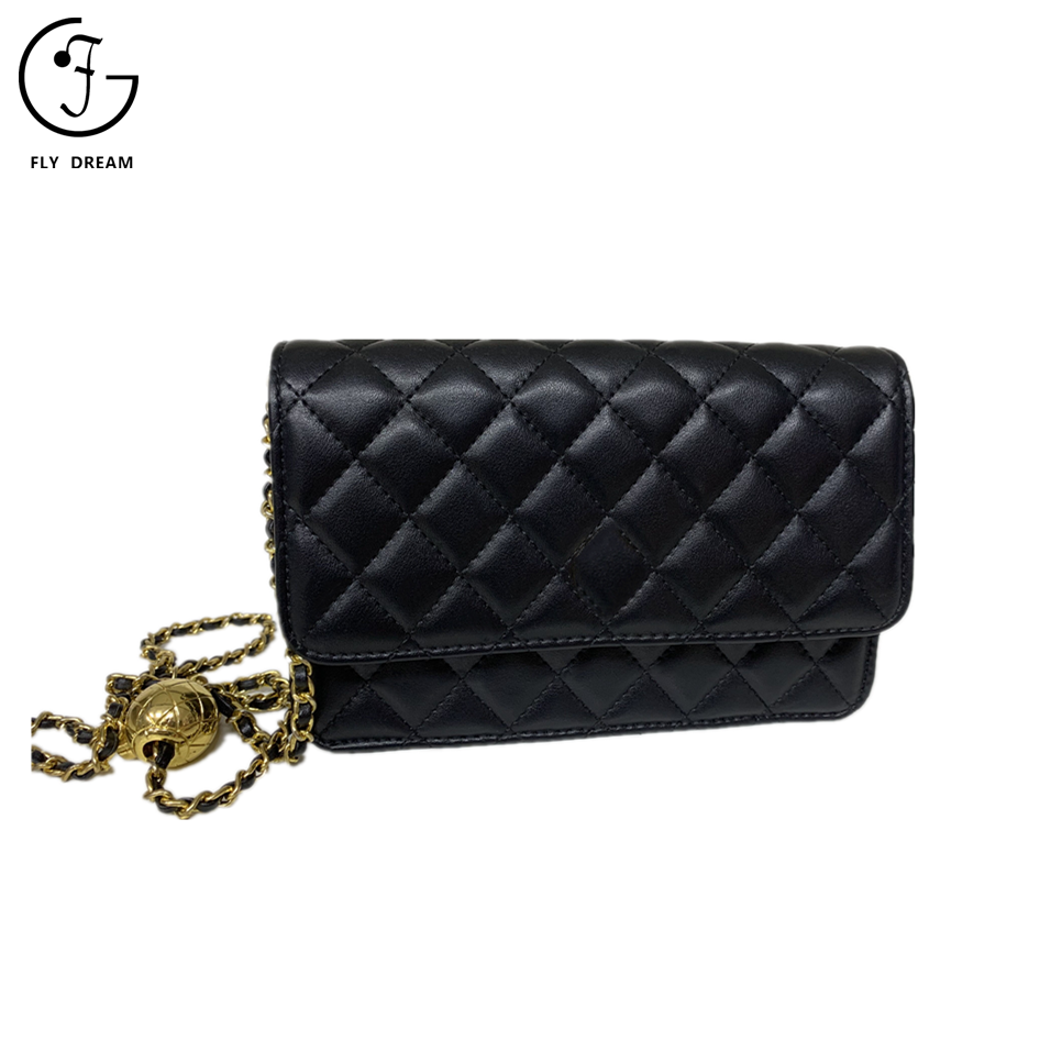 JDS Puffy Quilted Single Chain PU Crossbody Bag Shoulder Bag