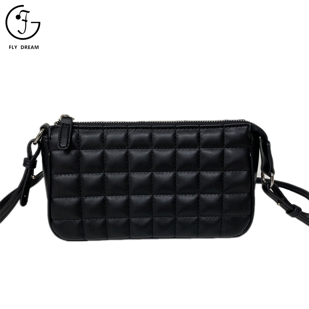 JDS Puffy Quilted Single Chain PU Shoulder Bag